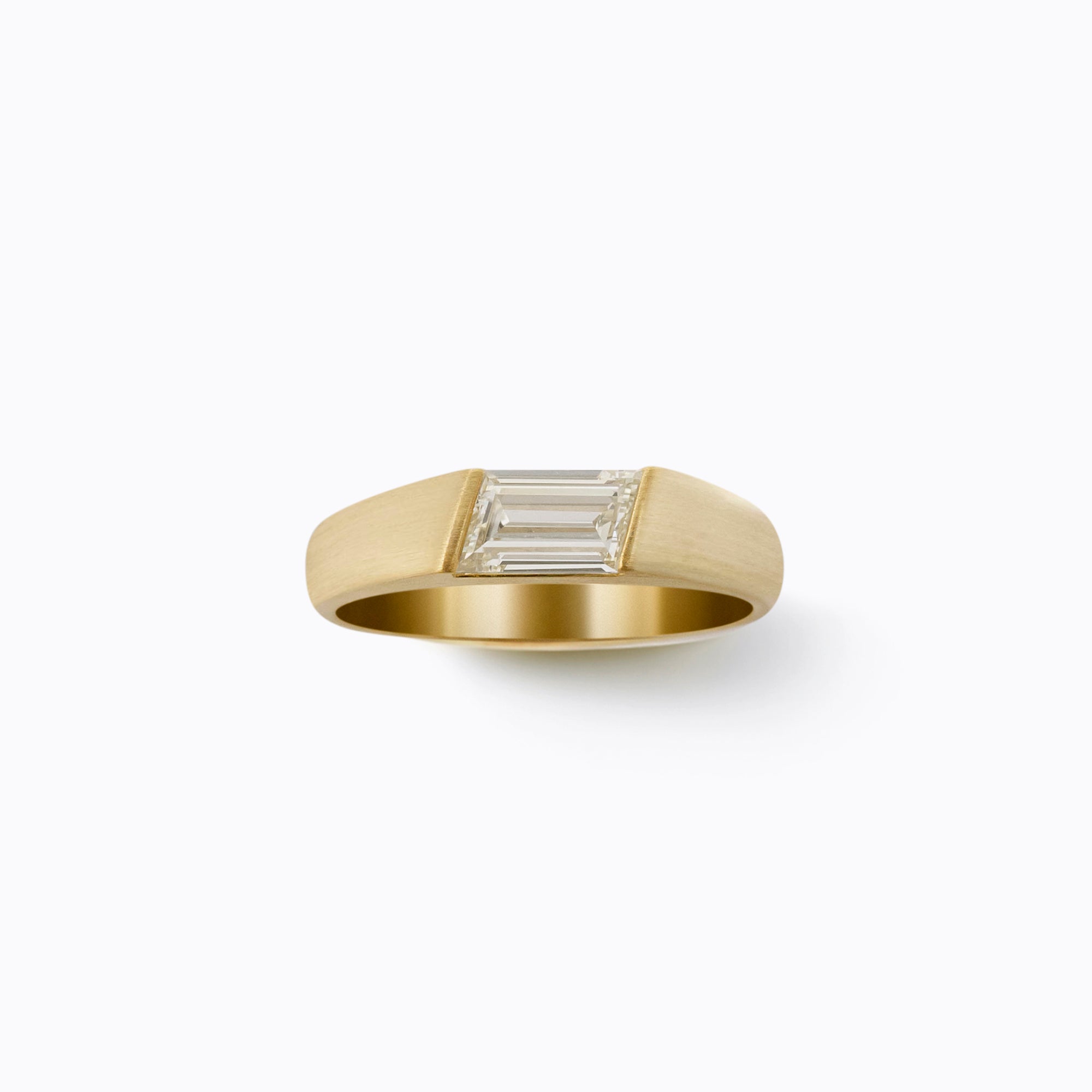 Rhomboid Diamond Signet Ring