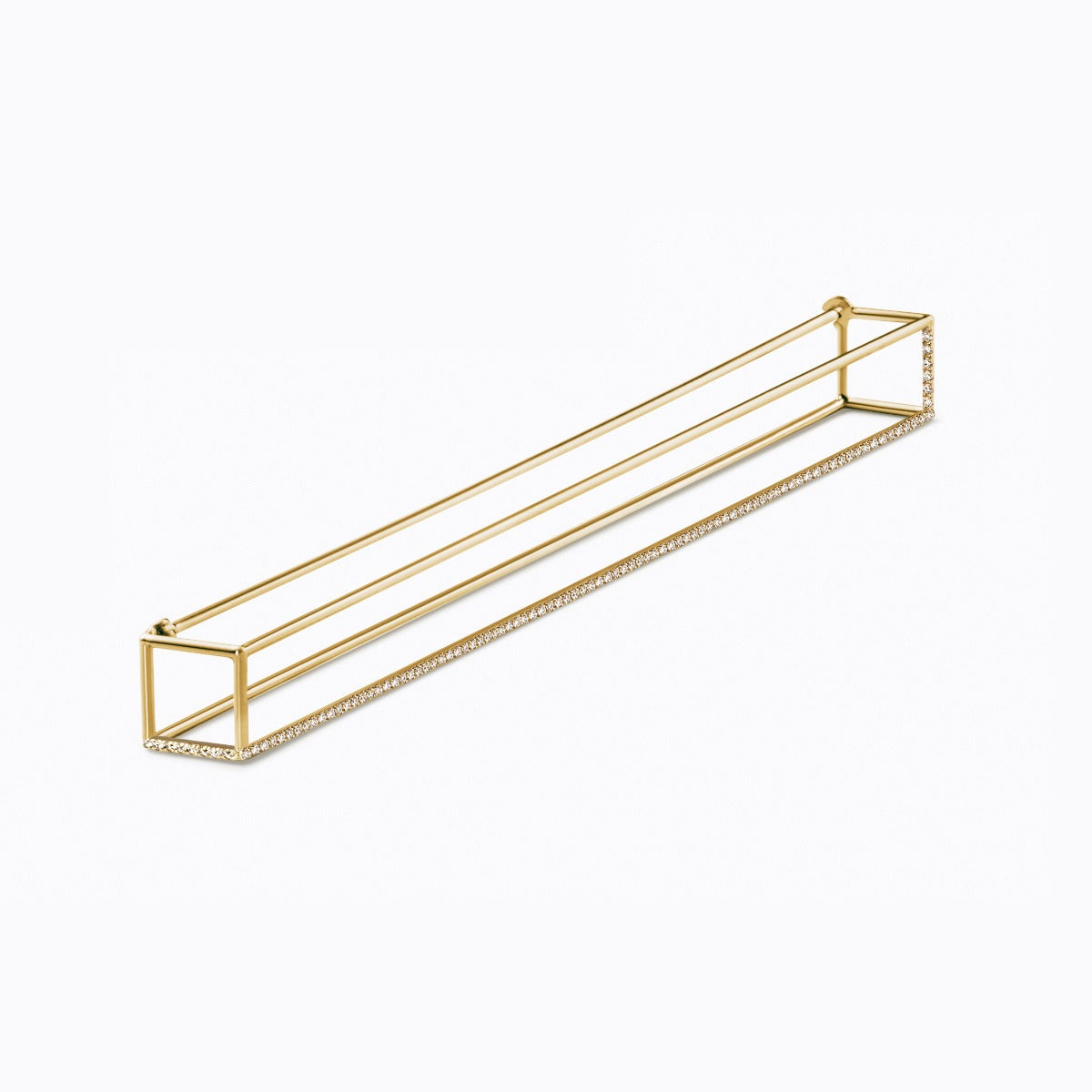 3D Triangle 10, yellow and white gold, matte finish