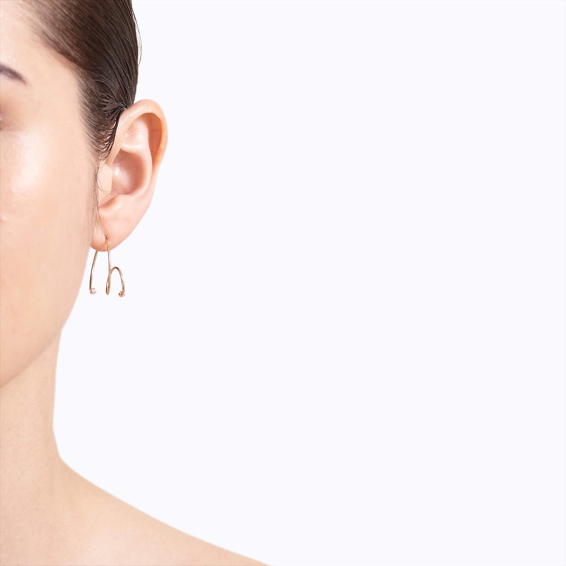Diamond Twist Curl Earring 03 L