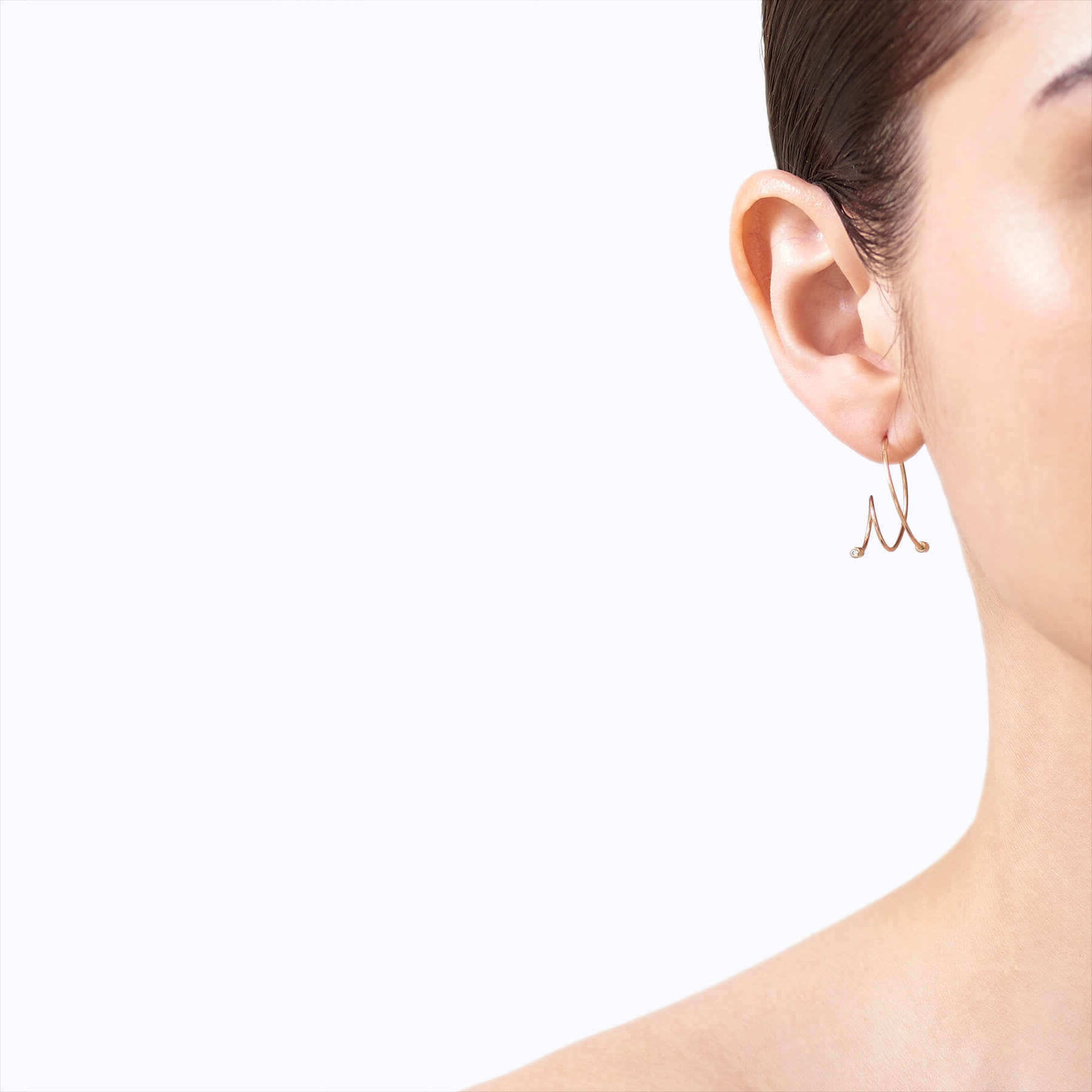 Diamond Twist Curl Earring 03 L