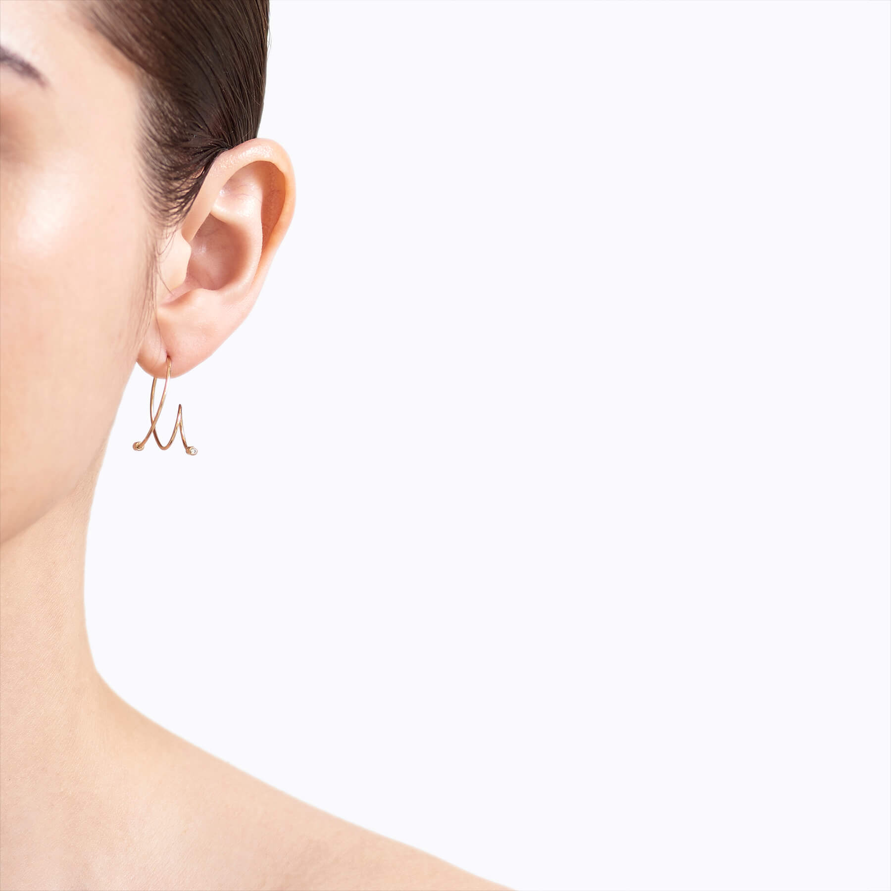 Diamond Twist Curl Earring 03 R