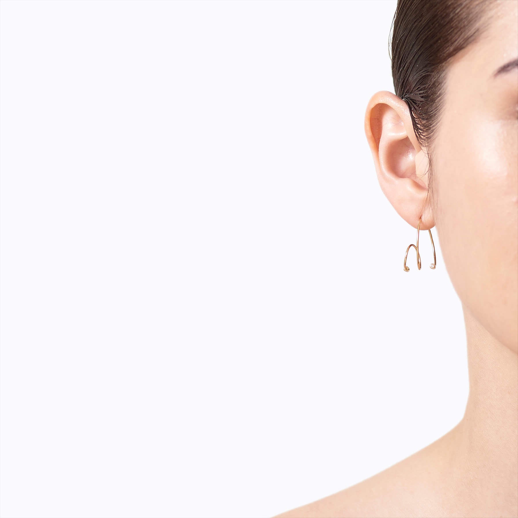 Diamond Twist Curl Earring 03 R