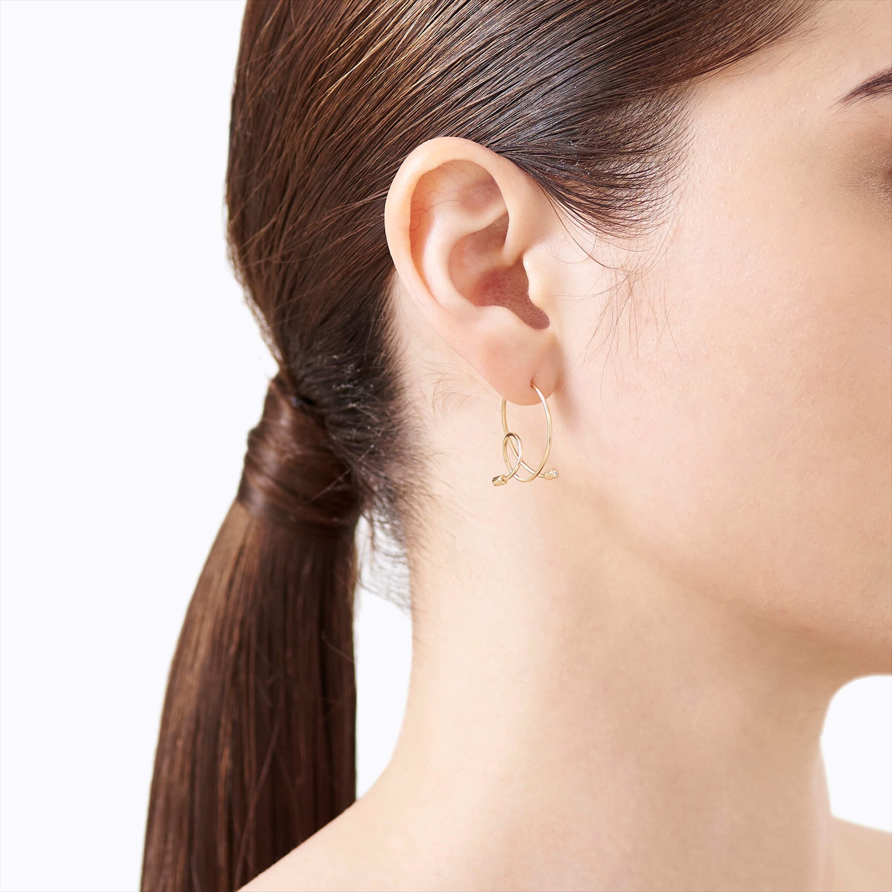 Diamond Twist Curl Earring 03 R