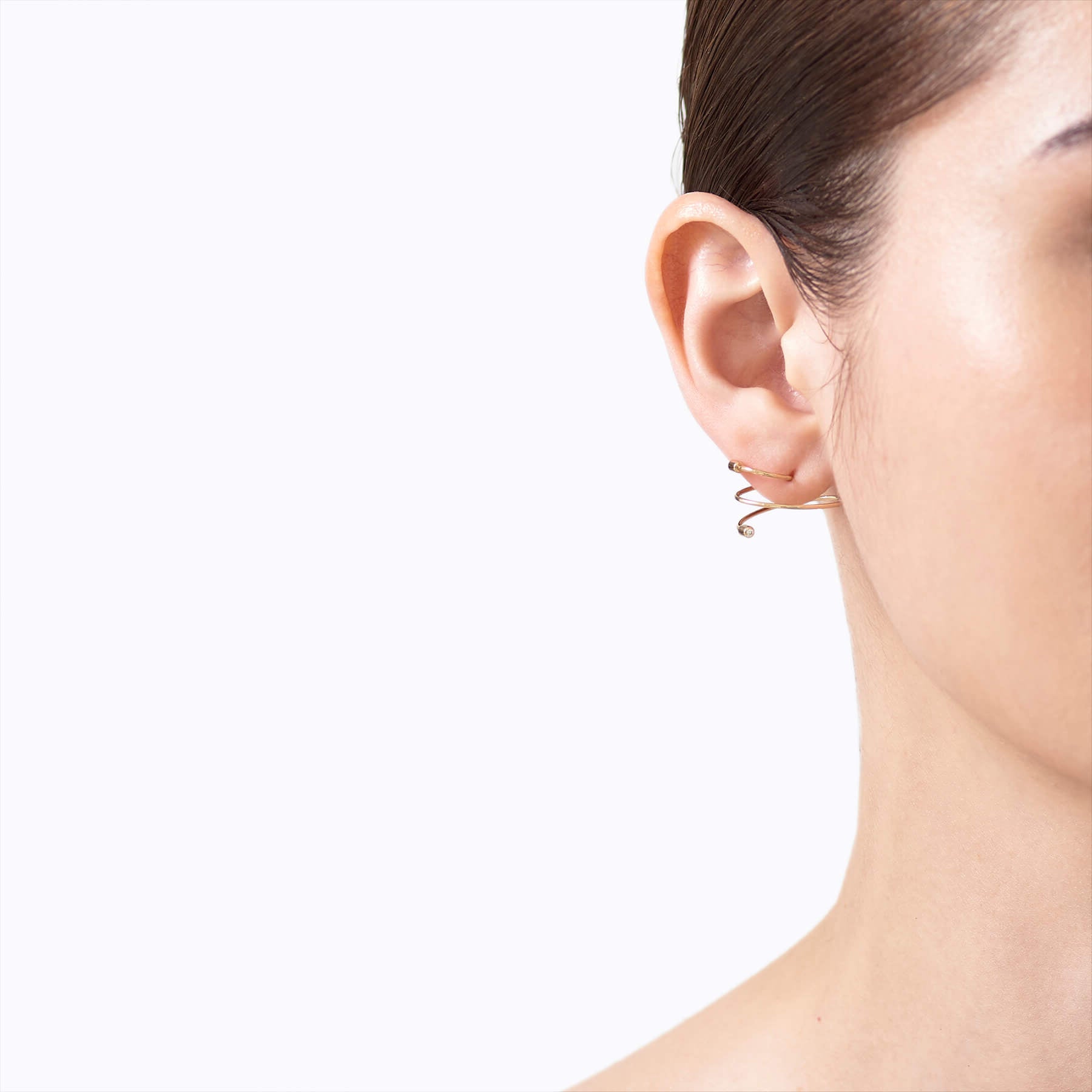 Diamond Twist Curl Earring 03 R