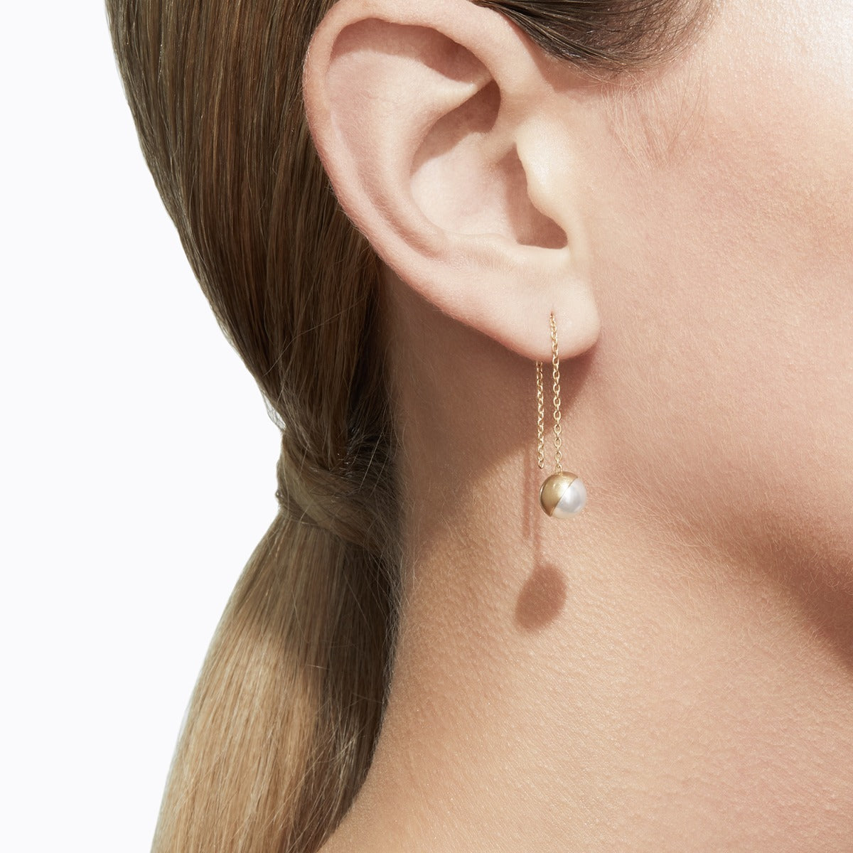 Half Pearl Chain Pierce 45°