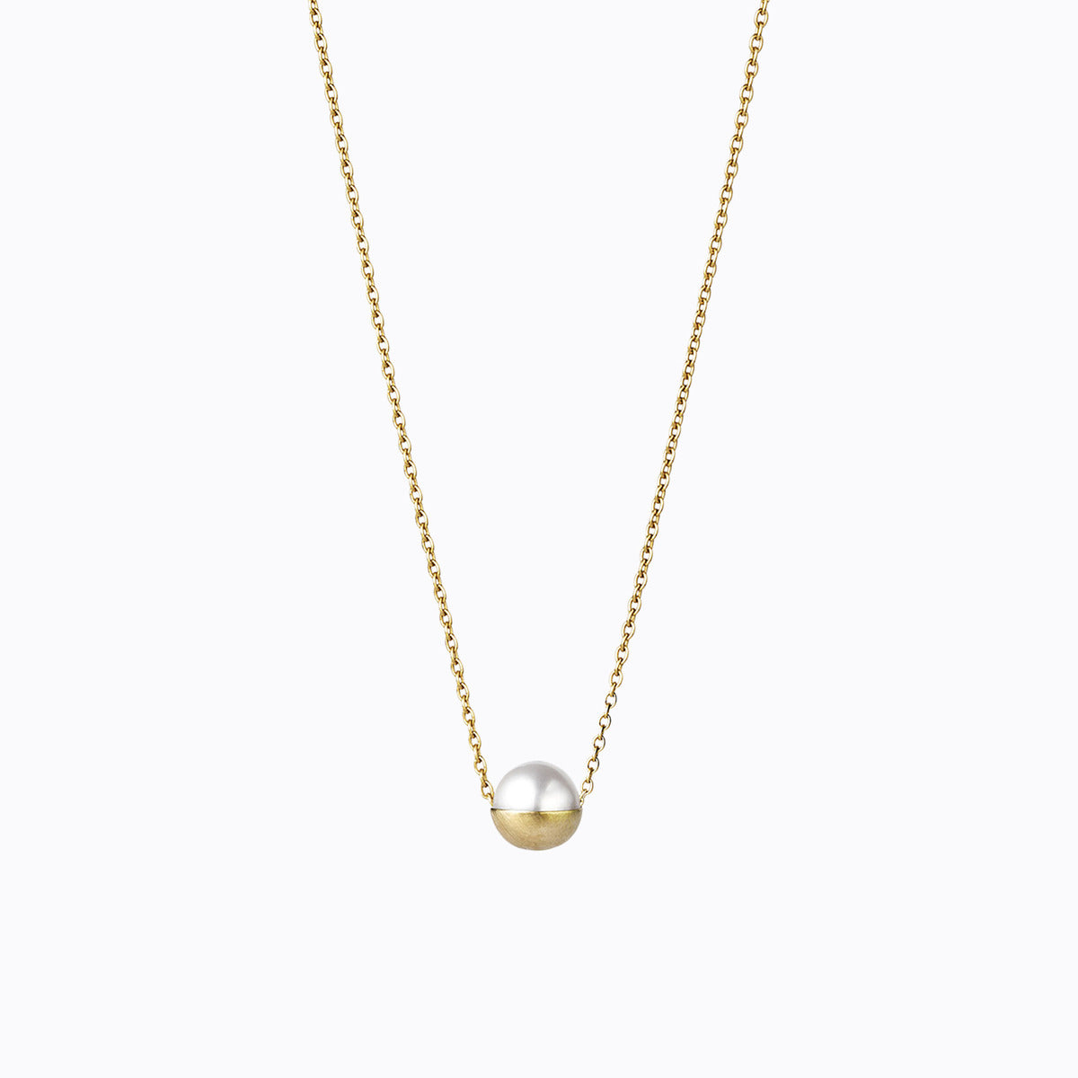 Half Pearl Necklace 0°, yellow gold