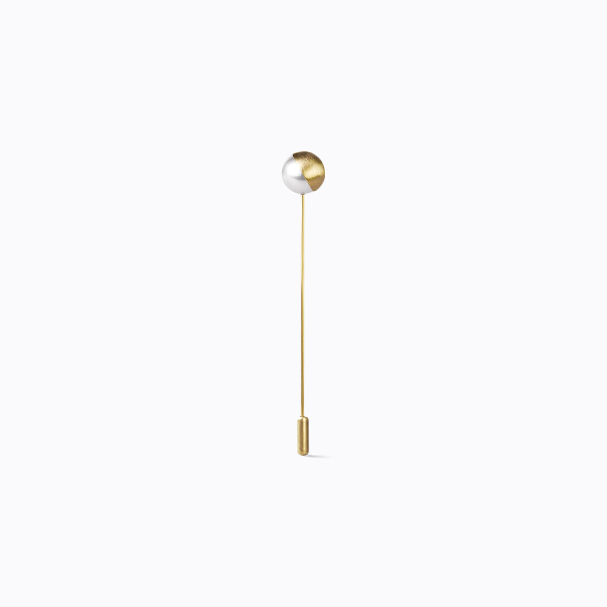 Half Pearl Pin 45°, yellow gold