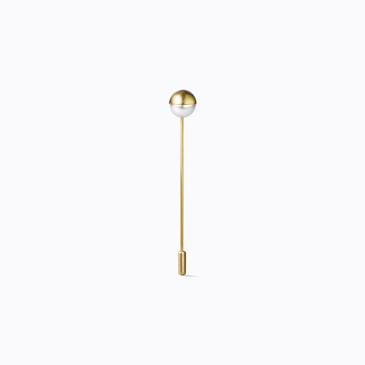 Half Pearl Pin 90°, yellow gold