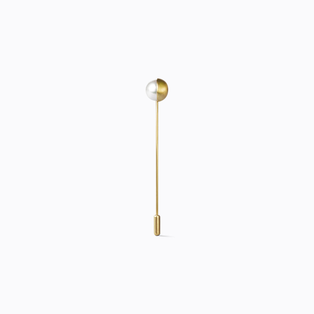 Half Pearl Pin 180°, yellow gold