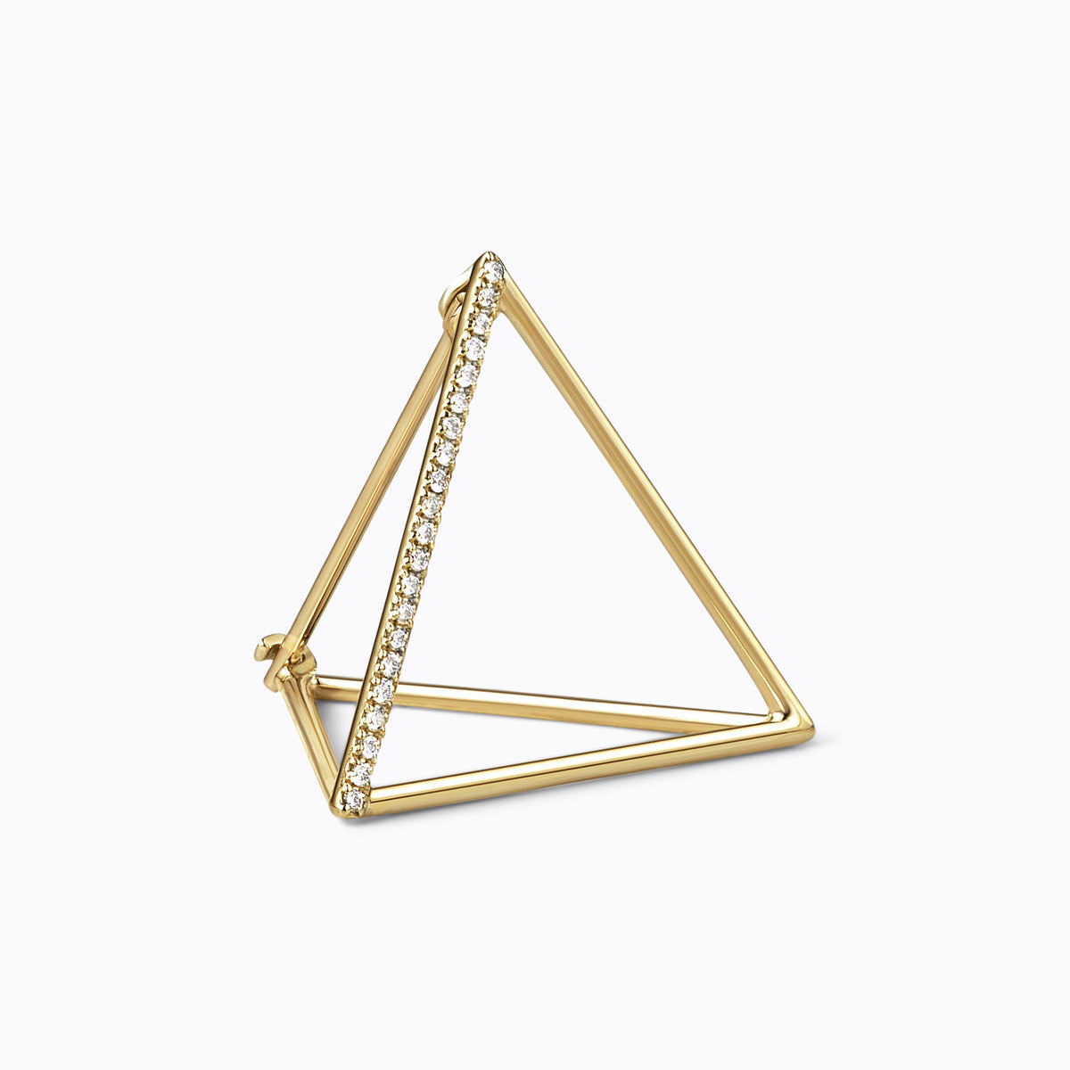 3D Triangle 10, yellow and white gold, matte finish