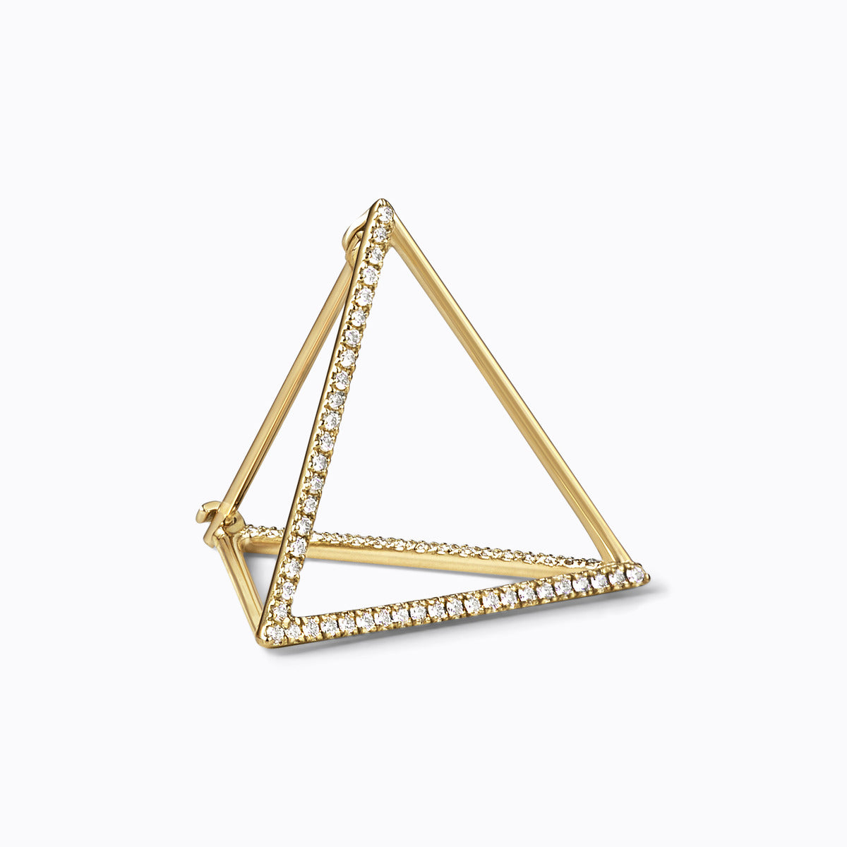 3D Triangle 10, yellow and white gold, matte finish